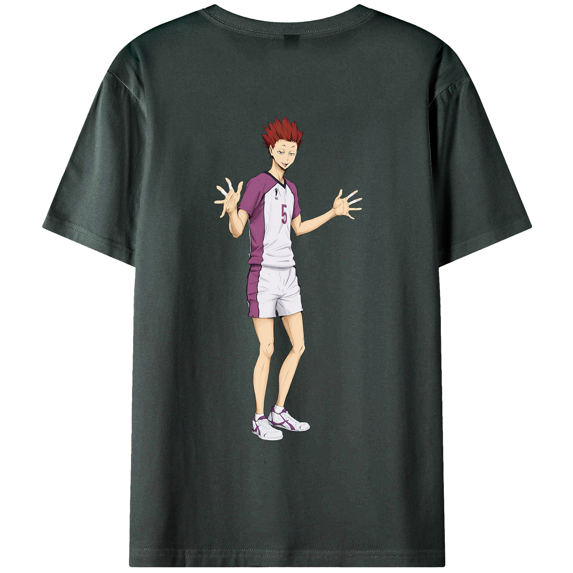 （画像用） ハイキュー!! Haikyu!! 綿100％ メンズ半袖Tシャツ（バックプリント） 通気性